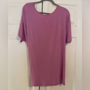 Lavender knit size L knit Short Sleeve Tee with cross open back EUC